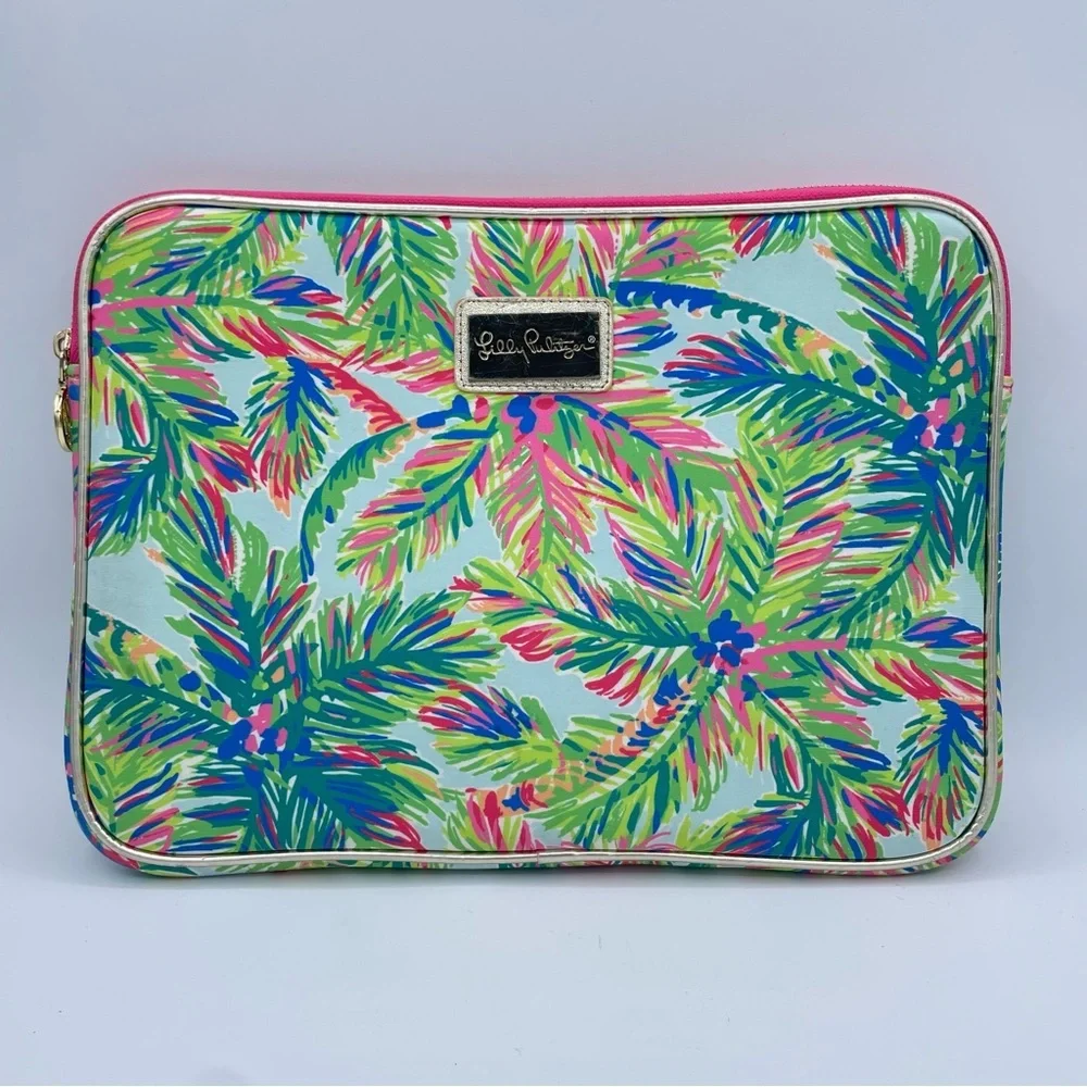 Lilly Pulitzer Padded Laptop Case Green/Pink